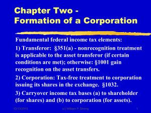 Chapter Two - Formation of a Corporation