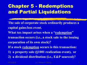 Chapter 5 - Redemptions and Partial Liquidations