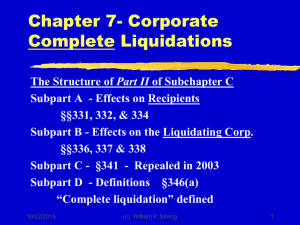 Chapter 7- Corporate Complete Liquidations