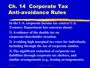 Ch. 14  Corporate Tax Anti-avoidance Rules