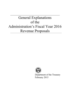 General Explanations of the Administration’s Fiscal Year 2016 Revenue Proposals