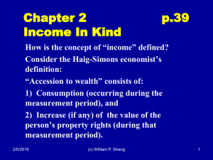 Chapter 2         ... Income In Kind