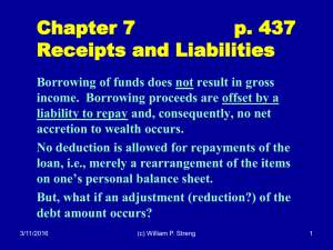 Chapter 7         ... Receipts and Liabilities