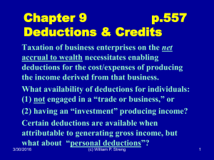 Chapter 9 p.557 Deductions &amp; Credits