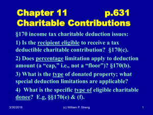 Chapter 11         ... Charitable Contributions