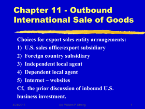 Chapter 11 - Outbound International Sale of Goods