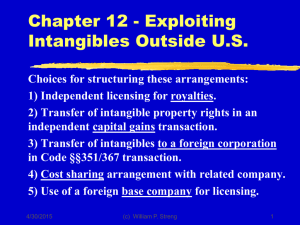 Chapter 12 - Exploiting Intangibles Outside U.S.