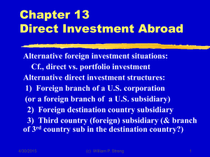 Chapter 13 Direct Investment Abroad