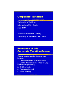Corporate Taxation