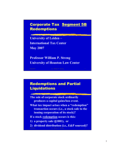 Corporate Tax  Segment 5B Redemptions