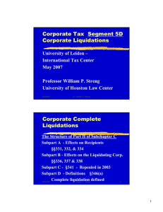 Corporate Tax  Segment 5D Corporate Liquidations