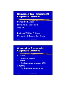 Corporate Tax   Segment 9 Corporate Divisions