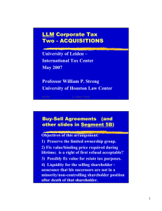 LLM Corporate Tax Two - ACQUISITIONS