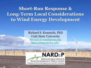 Short-Run Response &amp; Long-Term Local Considerations to Wind Energy Development