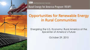 Opportunities for Renewable Energy in Rural Communities Epicenter of America’s Future