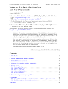 Notes on Schubert, Grothendieck and Key Polynomials