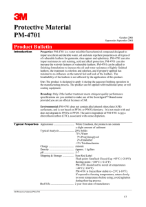 Protective Material PM-4701  Product Bulletin