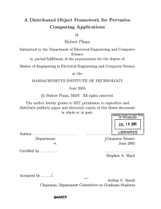 A  Distributed Object  Framework  for  Pervasive