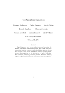 Post-Quantum Signatures