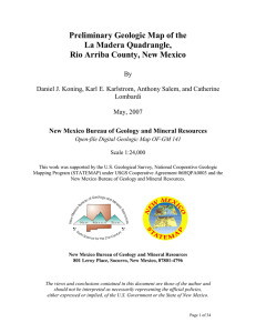 Preliminary Geologic Map of the La Madera Quadrangle, By