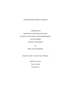 CHARACTERIZING WRITING TUTORIALS A DISSERTATION SUBMITTED TO THE GRADUATE SCHOOL