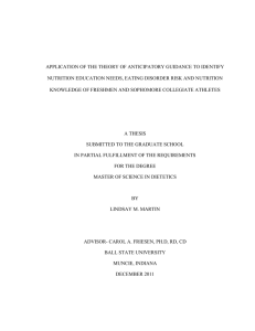 APPLICATION OF THE THEORY OF ANTICIPATORY GUIDANCE TO IDENTIFY