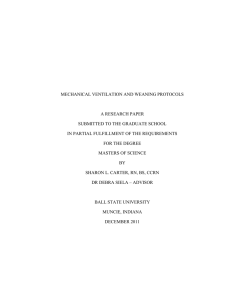 MECHANICAL VENTILATION AND WEANING PROTOCOLS A RESEARCH PAPER