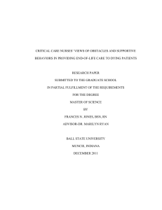 CRITICAL CARE NURSES’ VIEWS OF OBSTACLES AND SUPPORTIVE