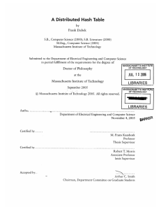 A Distributed  Hash  Table