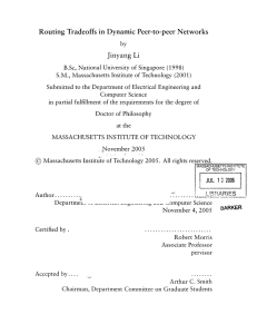 Routing  Tradeoffs  in Dynamic  Peer-to-peer  Networks