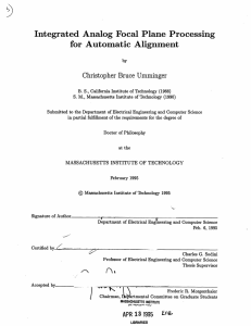 Integrated  Analog Focal Plane  Processing for Automatic  Alignment