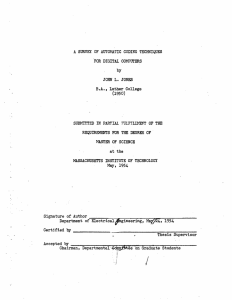 A SURVEY  OF AUTOMATIC  CODING TECHNIQUES by JOHN L. JONES