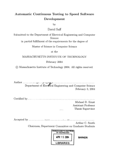 Automatic  Continuous  Testing  to  Speed ... Development David  Saff