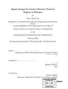 Rapid  Designs  for  Cache  Coherence ... Engines  in  Bluespec Ng