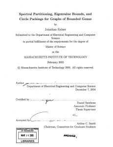 Spectral  Partitioning,  Eigenvalue  Bounds,  and