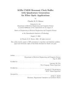 5GHz CMOS Resonant Clock Buﬀer with Quadrature Generation for Fiber Optic Applications