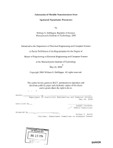 Fabrication of Metallic  Nanostructures from Sputtered Nanocluster  Precursors by S.