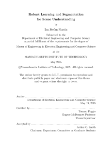 Robust Learning and Segmentation for Scene Understanding Ian Stefan Martin