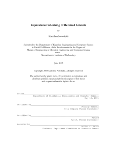 Equivalence Checking of Retimed Circuits Karolína Netolická