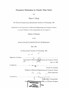 Parameter  Estimation  in  Chaotic  Time ... Elmer  S. Hung by