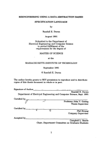 REENGINEERING SPECIFICATION  LANGUAGE 1991 in  partial  fulfillment  of the