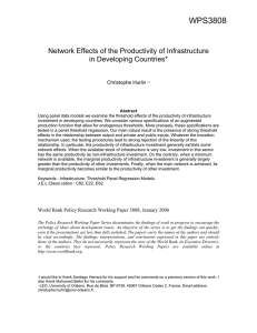 WPS3808  Network Effects of the Productivity of Infrastructure in Developing Countries*