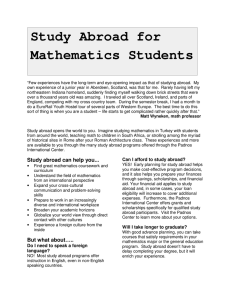 Study Abroad for Mathematics Students