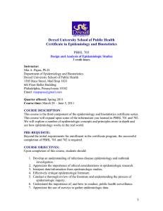 Drexel University School of Public Health Certificate in Epidemiology and Biostatistics