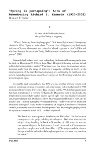 “Spring is perhapsing”: Acts of Remembering Richard S. Kennedy (1920-2002)