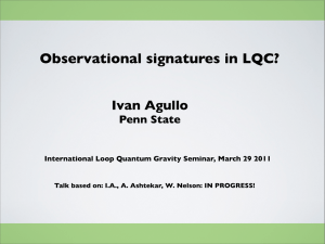 Observational signatures in LQC? Ivan Agullo Penn State