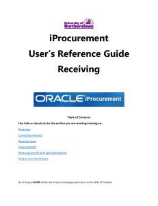 iProcurement User’s Reference Guide Receiving