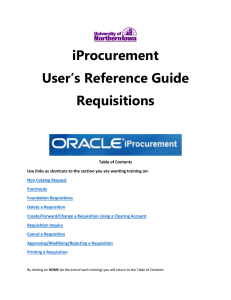 iProcurement User’s Reference Guide Requisitions