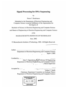 Signal  Processing  for DNA  Sequencing by