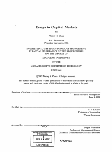Essays in  Capital Markets